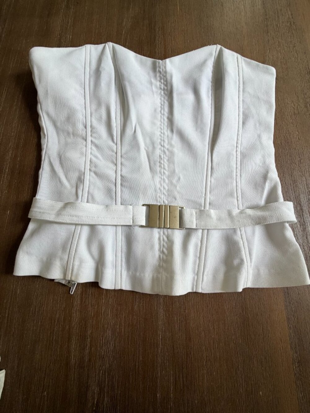 Bustier Corset en Jean Blanc avec Ceinture City Jennyfer 38